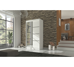 Šatní skříň GILTON 120, Bílá/Bílá