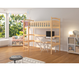 Patrová postel s mezipatrem MIAGO 200x90 Borovice