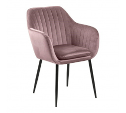Židle Emilia Velvet dusty rose/černá