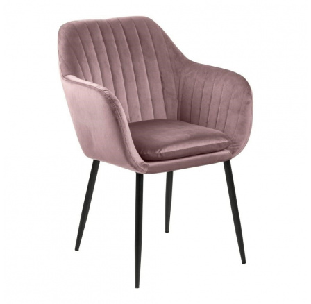 Židle Emilia Velvet dusty rose/černá Židle Emilia Velvet dusty rose/černá