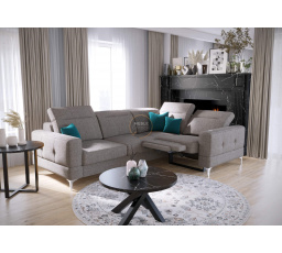 Rohová sedací souprava MALIBU , relax s funkcí spaní 185x250 cm - šedá , pravá