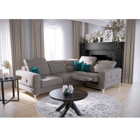 Rohová sedací souprava MALIBU , relax s funkcí spaní 185x250 cm - šedá , pravá