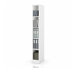 Úzký kovový regál, archivační na dokumenty bílý: TIM 250 x 1850 x 400 mm