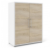 Šatní skříň OFFICE 80400/134, Bílá/Dub sonoma