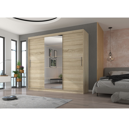 Posuvná skříň se zrcadlem ERWIN 235 Sonoma+Sonoma