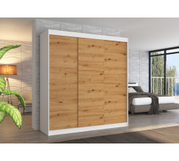 Posuvná skříň MEGAN 200 Bílá+Artisan