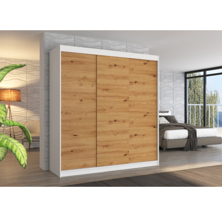 Posuvná skříň MEGAN 200 Bílá+Artisan