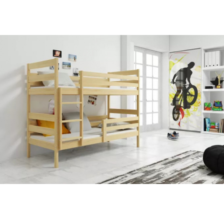 Dětská patrová postel ERYK 90x200 cm, bez matrace, Přírodní