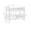 Dětská patrová postel ERYK 90x200 cm, bez matrace, Přírodní