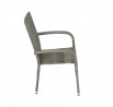Zahradní židle, kov, polyratan, šedá, AZC-S2114 GREY