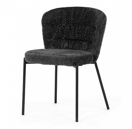 Jídelní židle, šedá, látka bouclé, CT-W1077 GREY2