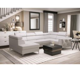 Rohová sedací souprava ORION MAX II s funkcí spaní 165x350x185 cm - bílá eko kůže, pravá