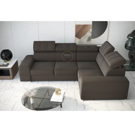 Rohová sedací souprava ROYAL II 280×210 - hnědá , pravá