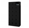 Plechová uzamykatelná šatní skříňka na soklu KAROL, 900 x 1850 x 400 mm, černá
