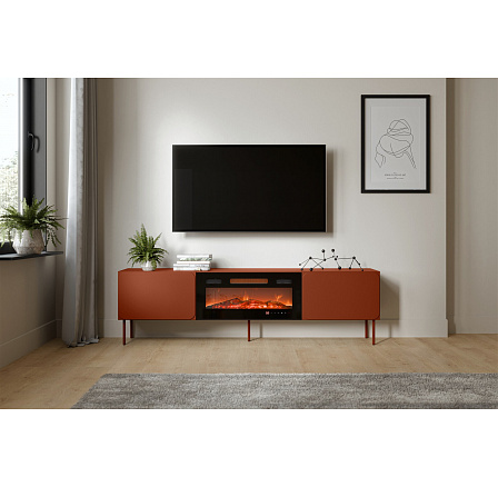 TV komoda RAFAEL 200 EF s elektrickým krbem, Brick Red