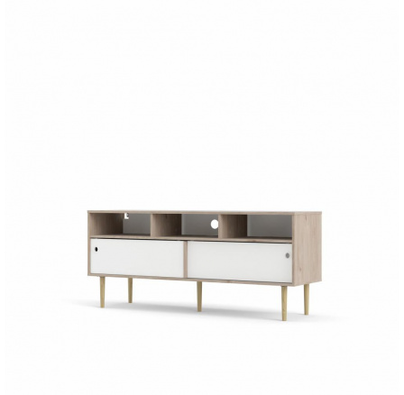 TV komoda RUBY, Hickory/Bílá TV komoda RUBY, Hickory/Bílá