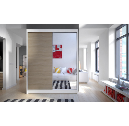 Šatní skříň CAMILA I 150, Bílá/Dub sonoma Šatní skříň CAMILA I 150, Bílá/Dub sonoma