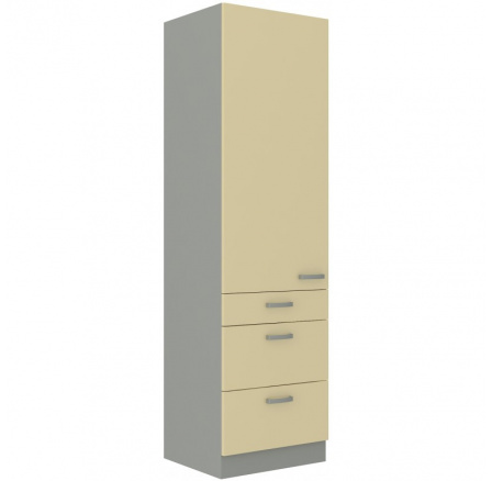 Kuchyňská skříňka KARPO 60 DKS 210 3S 1F, Krémový lesk/šedá Kuchyňská skříňka KARPO 60 DKS 210 3S 1F, Krémový lesk/šedá