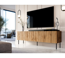 Tv komoda JUNGLE RTV, dub wotan matný/černý matný