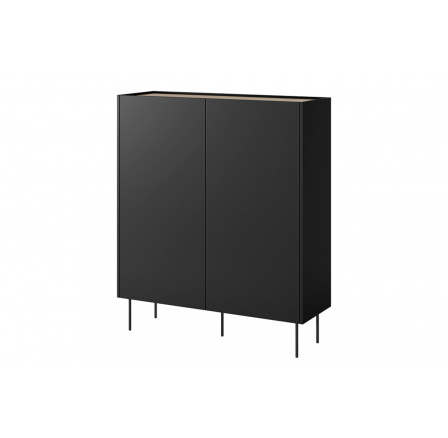 Komoda DESIN 2D2SZ, Černý mat/Dub Nagano Komoda DESIN 2D2SZ, Černý mat/Dub Nagano