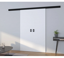 Dveře posuvné nástěnné dvoukřídlé TOPPO 140 White+Black