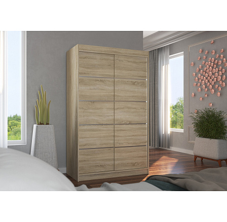 Šatní skříň s posuvnými dveřmi BENISSO 120 Sonoma+Sonoma