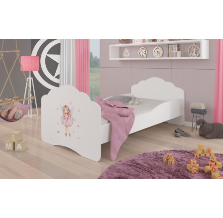 Postel s matrací CASIMO GIRL WITH WINGS 140x70 Bílá