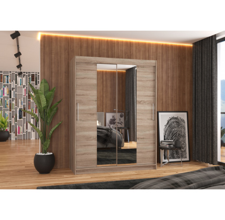 Posuvná skříň se zrcadlem INESS 150 Truffle+Truffle