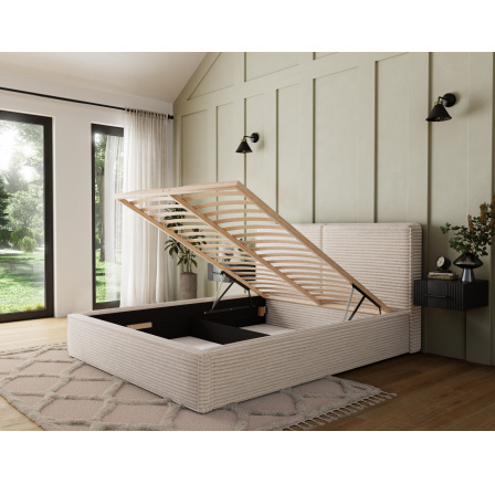 Pesillo Postel + dřevěný rám/ standardní zvedání/ úložný box na lůžkoviny 180x200 Modullo 18 1