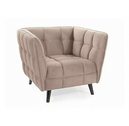 Křeslo CASTELLO 1 Velvet, béžový Bluvel 28/wenge