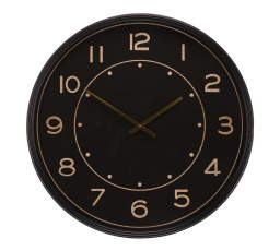 Hodiny nástěnné - pr. 60 cm, kovové, černé se zlatými čísly
