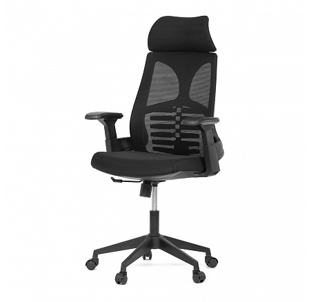 Kancelářská židle, houpací mechanismus, černá síťovina, KA-S247 BK