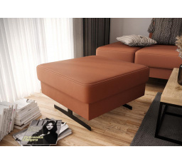 Taburet  EMPORIO 70 x 70 cm přírodní kůže - Oranžová kůže