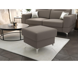 Taburet  MALIBU 55x55  cm přírodní kůže  šedá kůže