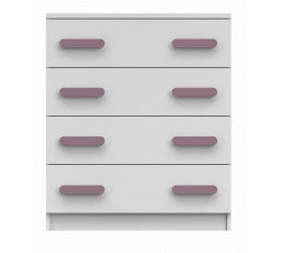 Komoda 4S SMYK I - 02, Bílá Mat/Vřes