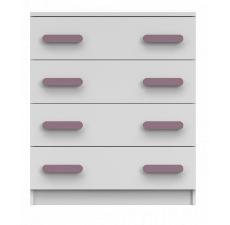 Komoda 4S SMYK I - 02, Bílá Mat/Vřes