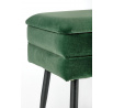 Taburet VELVA, tmavě zelená/černá