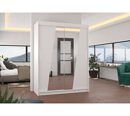 Posuvná skříň se zrcadlem BOLTON 150 Bílá+Bílá