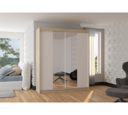 Posuvná skříň se zrcadlem BALANCE 180 Sonoma+White