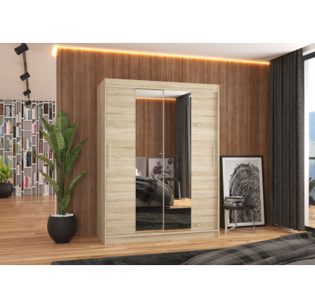 Posuvná skříň se zrcadlem INESS 150 Sonoma+Sonoma