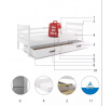 Dětská postel ERYK 80x190 cm se šuplíkem, bez matrace, Bílá/Bílá