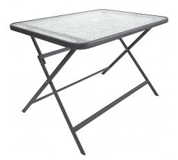 Stůl Formentera z tvrzeného skla šedý