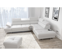 Rohová sedací souprava GALAXY s funkcí spaní 225x280 přírodní kůže - Pravá strana, přírodní kůže - volitelná barva