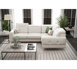 Rohová sedací souprava MALIBU přírodní kůže 250X180 cm - pravá, Kůže slonová kost