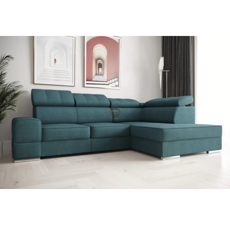 Rohová sedací souprava ROYAL I 260×185 - mořská zelená , pravá