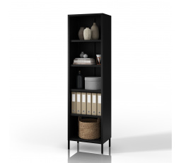 Černá kovová knihovna MARIO Moderní 500 x 1800 x 350 mm
