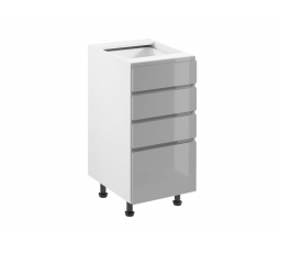 Kuchyňská dolní skřínka ASPEN D40S4, bílý lesk/šedá