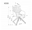 Jídelní otočná židle K535, Šedá/Černá