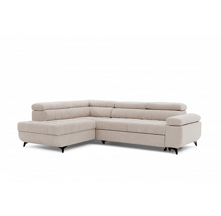 Rohová sedačka Dragonis L s funkcí spaní / Ditra New 20 / černé nohy / levá strana