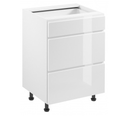 Kuchyňská dolní skřínka - ASPEN D60S3, Bílá/Bílý lesk